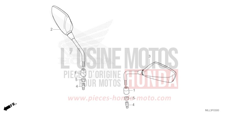 MIRROR for CB1000F "Big One" GRAND PRIX RED (R380) from 2025